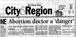 Abortion doctor a danger