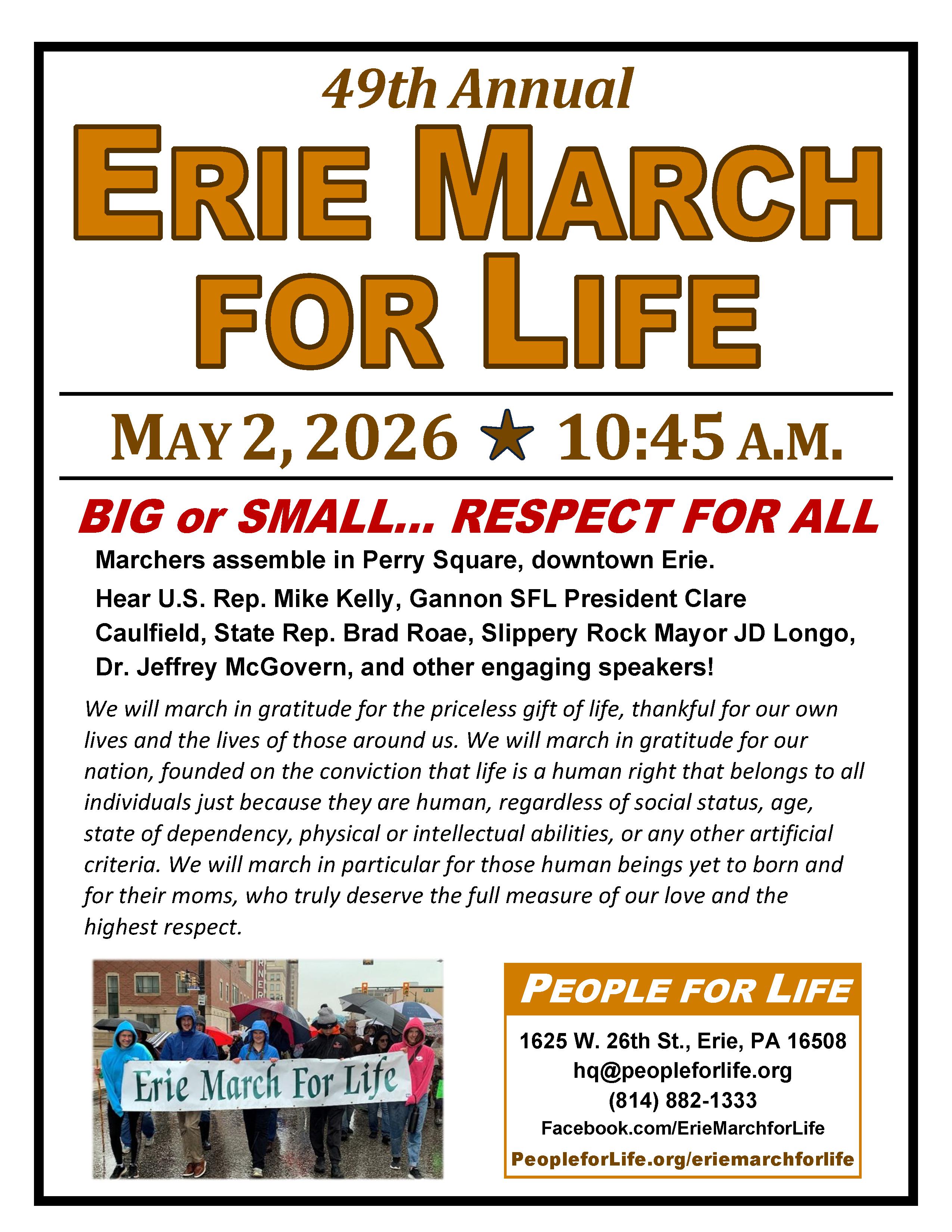 Erie March for Life Poster
