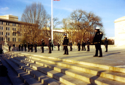Officers stand guard at Supreme Court